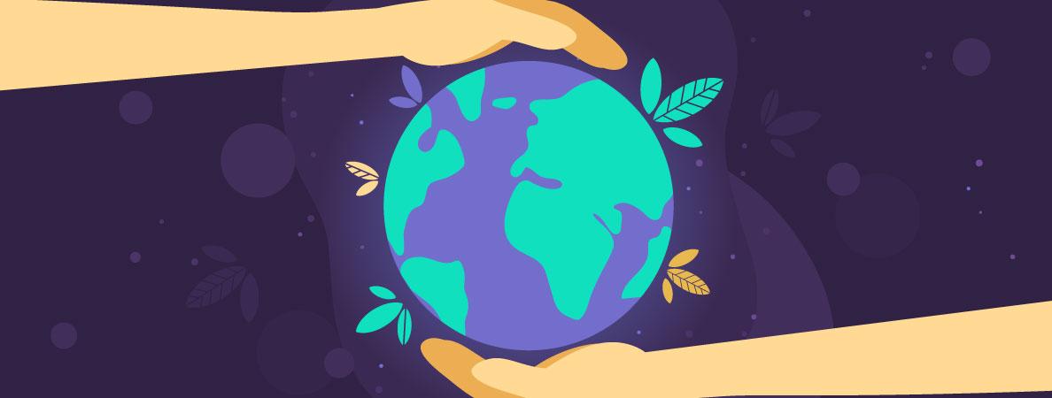 Earth between two hands image