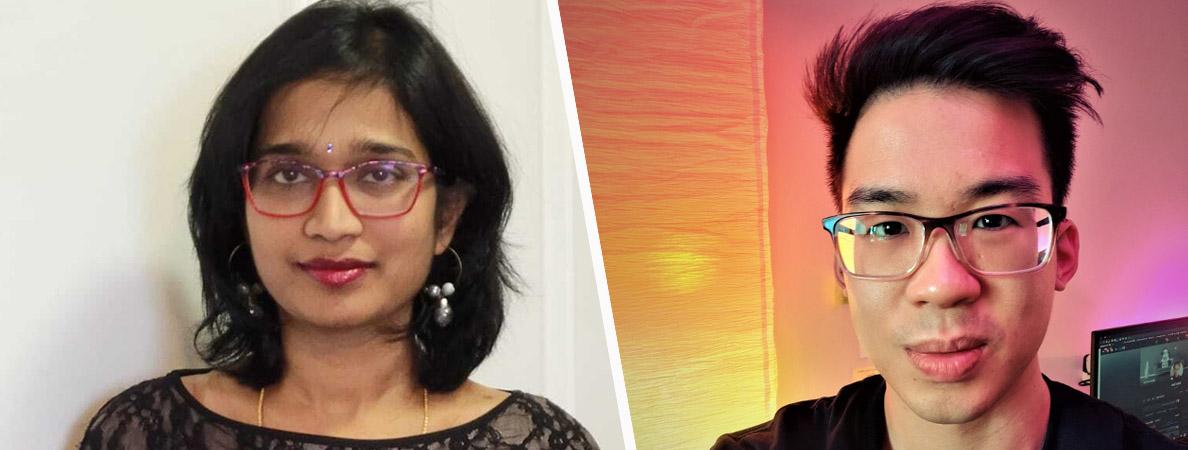 Photos of students Roopa Karanam and Leslie Hoang