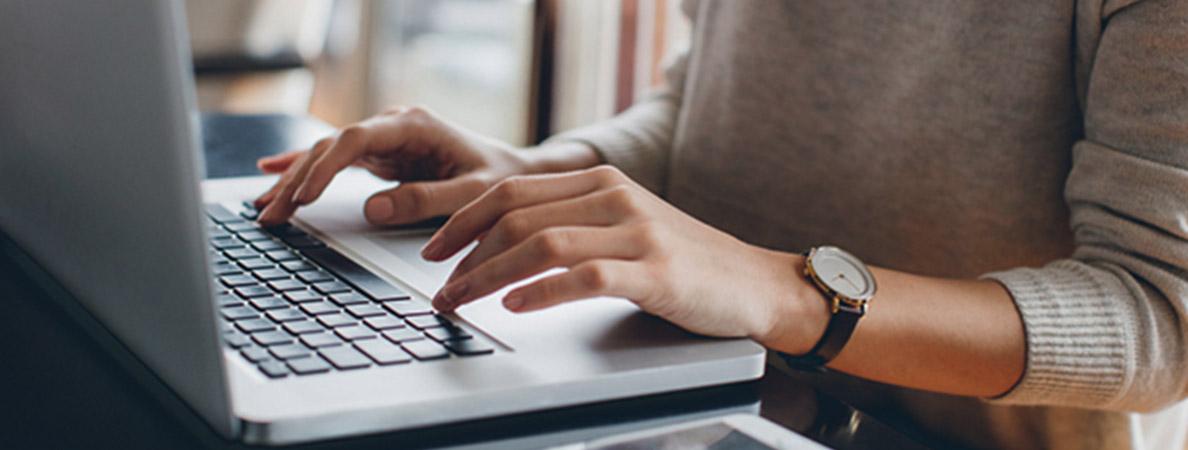 Person working at a laptop