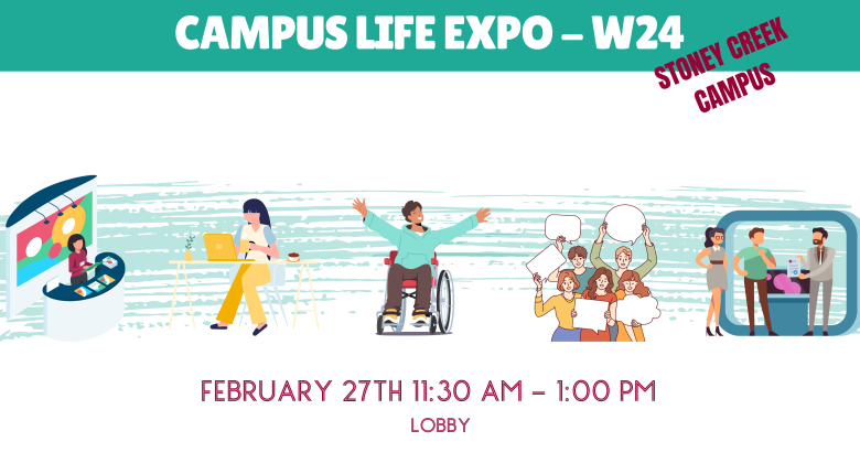 Promo Graphic for campus life expo - W24 at Stoney Creek