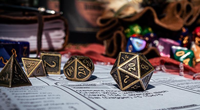 Dungeons and dragons game dice
