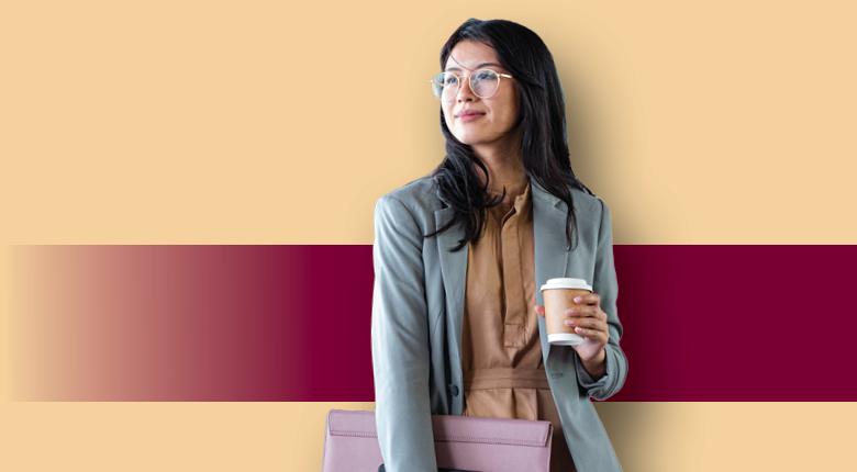 An employer with a cup of coffee.