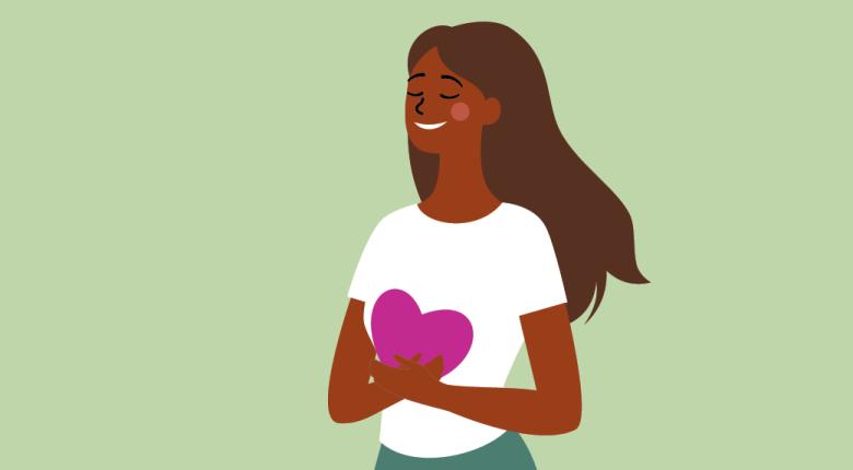 Girl holding a heart