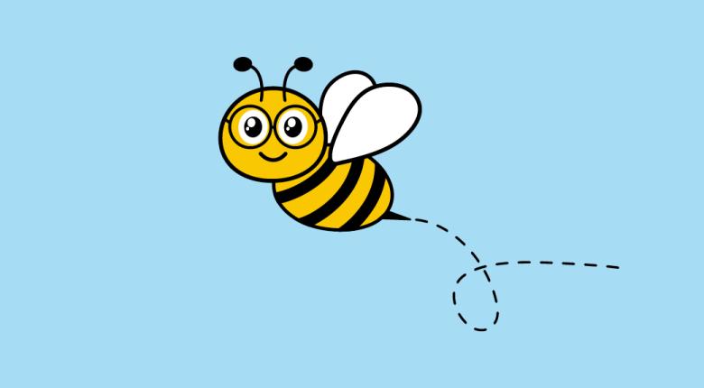 An illustration of a cartoon bee.
