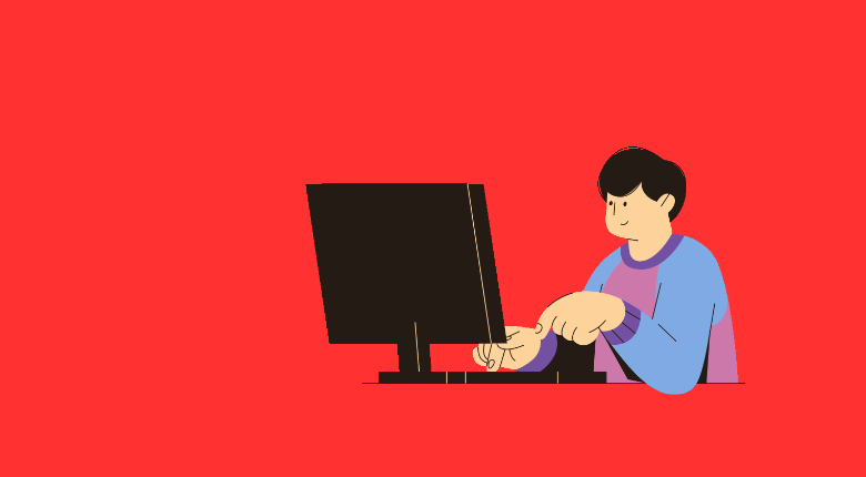 Icon of a person using a desktop