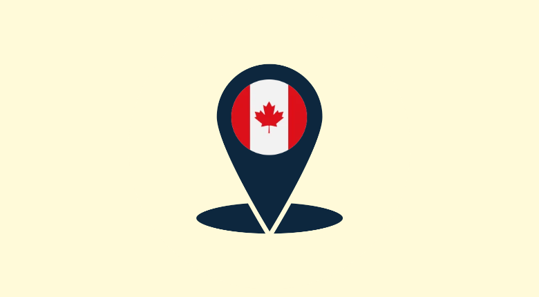 A location icon with a circular Canadian flag