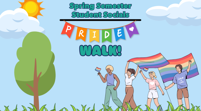 outdoor scene, people walking carrying pride flags, t shirt says "love is love"