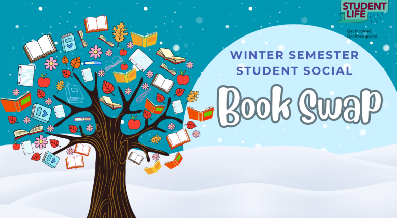 a tree growing books and apples