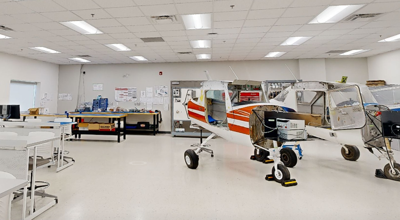 Avionics classroom at Mohawk College Airport Campus