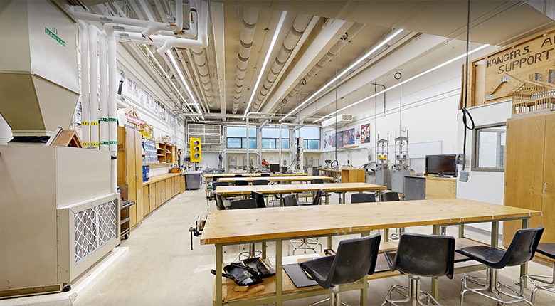 Woodshop at Mohawk College Fennell Campus