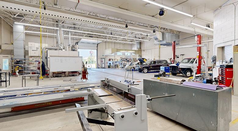 Autobody shop at the Mohawk College Stoney Creek Campus