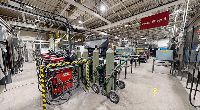 Welding equipment found in the Welding Shop at Mohawk College's Stoney Creek Campus for Skilled Trades.