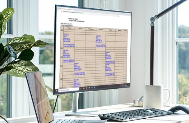 Timetable on computer