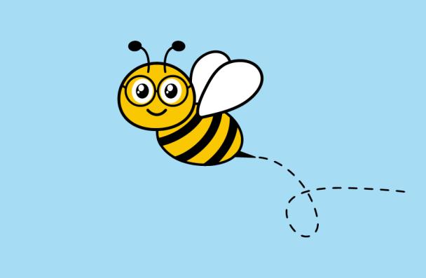 An illustration of a cartoon bee.