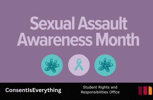 Text reads: Sexual Assault Awareness Month. 