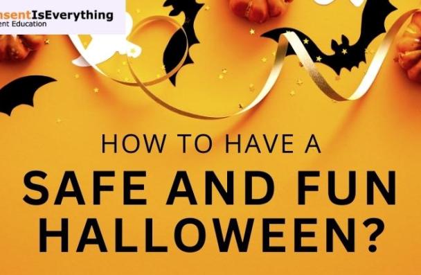 Header in Halloween Theme, with text saying "How to have a safe and fun halloween"