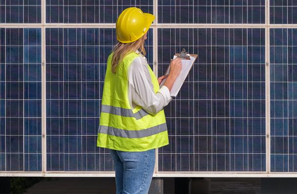 Environmental Project Coordinator inspecting field work