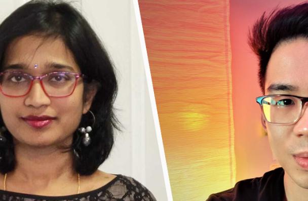 Photos of students Roopa Karanam and Leslie Hoang