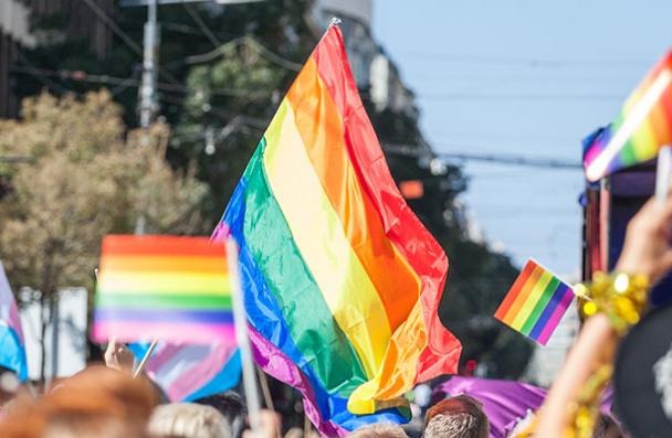 Pride flags at Pride parade